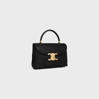 TEEN NINO BAG IN Raffia and calfskin - BLACK - NINO - 2 | CELINE