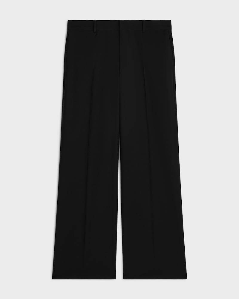Calça Ethan em lã gabardine - PRETO - - 1 | CELINE