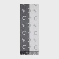 scarf IN BICOLOR CASHMERE WOOL - GREY / WHITE -  - 1 | CELINE