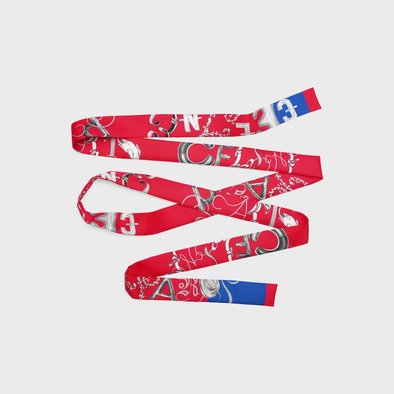 ribbon IN SILK TWILL - RED/BLUE/MULTICOLOR -  - 1 | CELINE