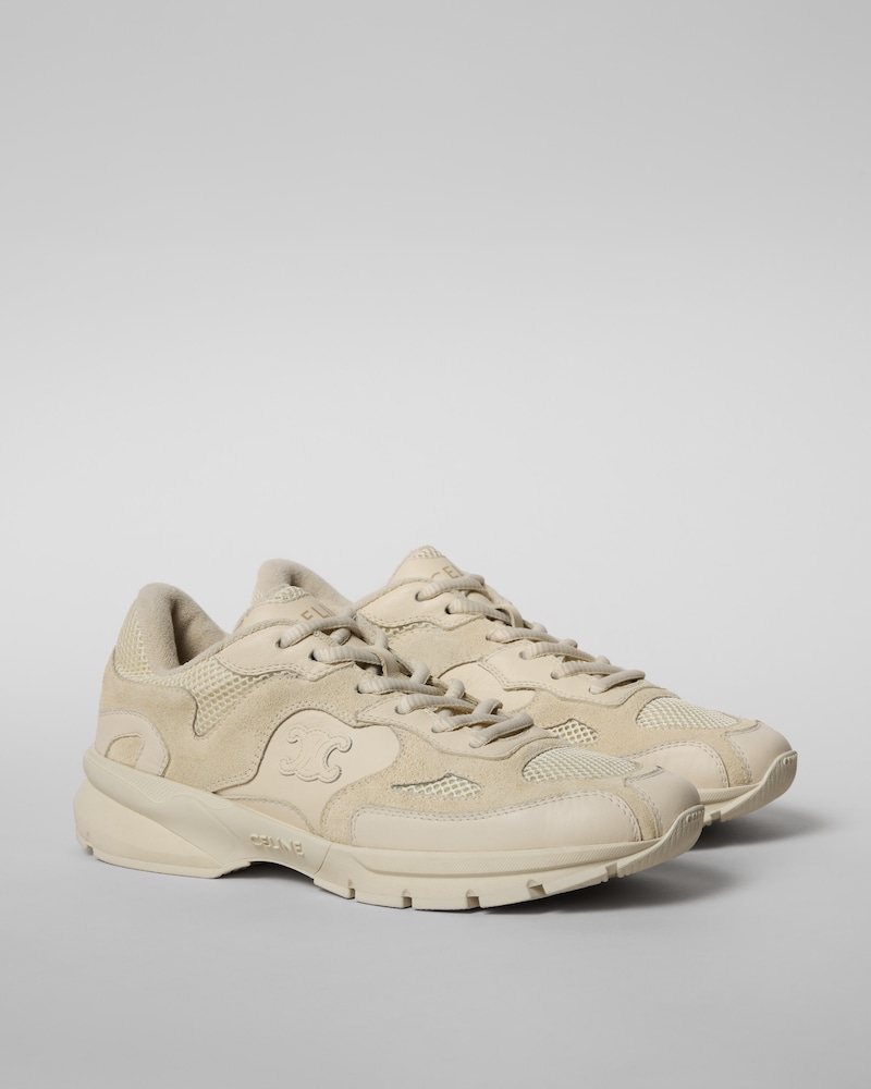 RUNNER SNEAKER IN CALFSKIN, SUEDE CALFSKIN AND MESH - ECRU -  - 1 | CELINE