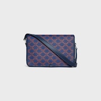 KLEINE FOLCO MESSENGER TASCHE AUS Triomphe Canvas und Kalbsleder - DUNKLES MARINEBLAU - UMHÄNGETASCHEN - 2 | CELINE