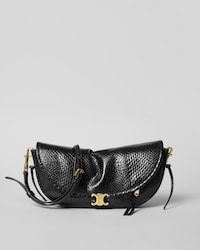 LITTLE HALFMOON SOFT TRIOMPHE IN PYTHON - BLACK - NEW - 1 | CELINE
