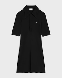 polo mini dress IN ribbed cotton - BLACK / WHITE -  - 2 | CELINE