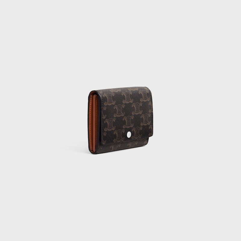 Business Card Holder in Triomphe Canvas - TAN - TRIOMPHE CANVAS - 1 | CELINE