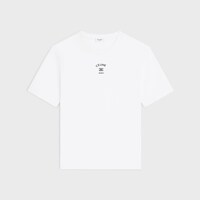 t-shirt loose jersey coton - BLANC/NOIR -  - 1 | CELINE