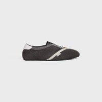 THE FLAT SNEAKER IN SUEDE CALFSKIN AND LAMBSKIN - GREY / WHITE -  - 1 | CELINE