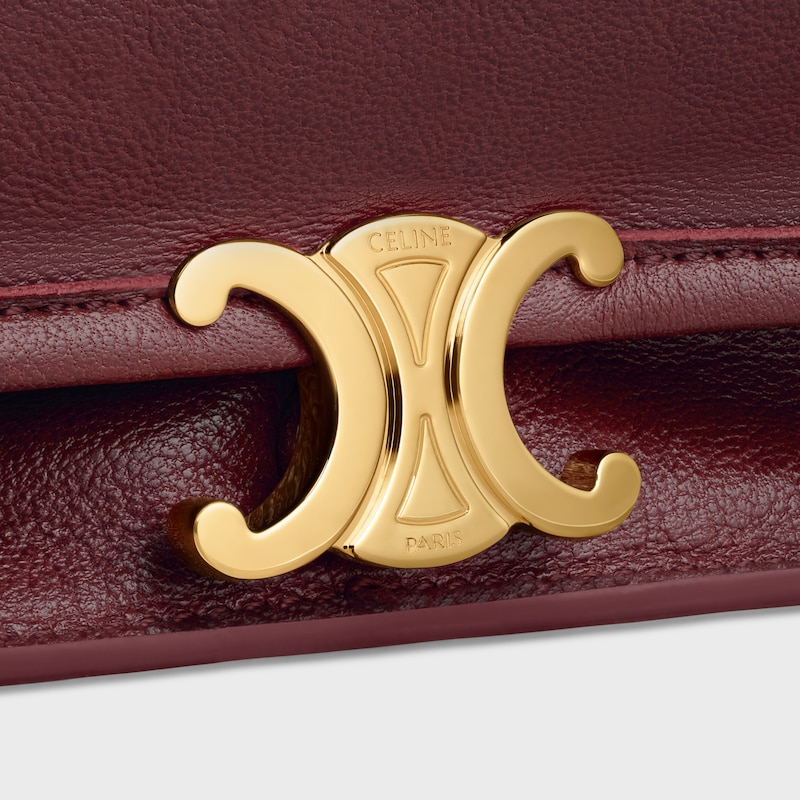 SOFT TRIOMPHE BESACE  IN SUPPLE SHINY LAMBSKIN - SYRAH - SOFT TRIOMPHE - 1 | CELINE