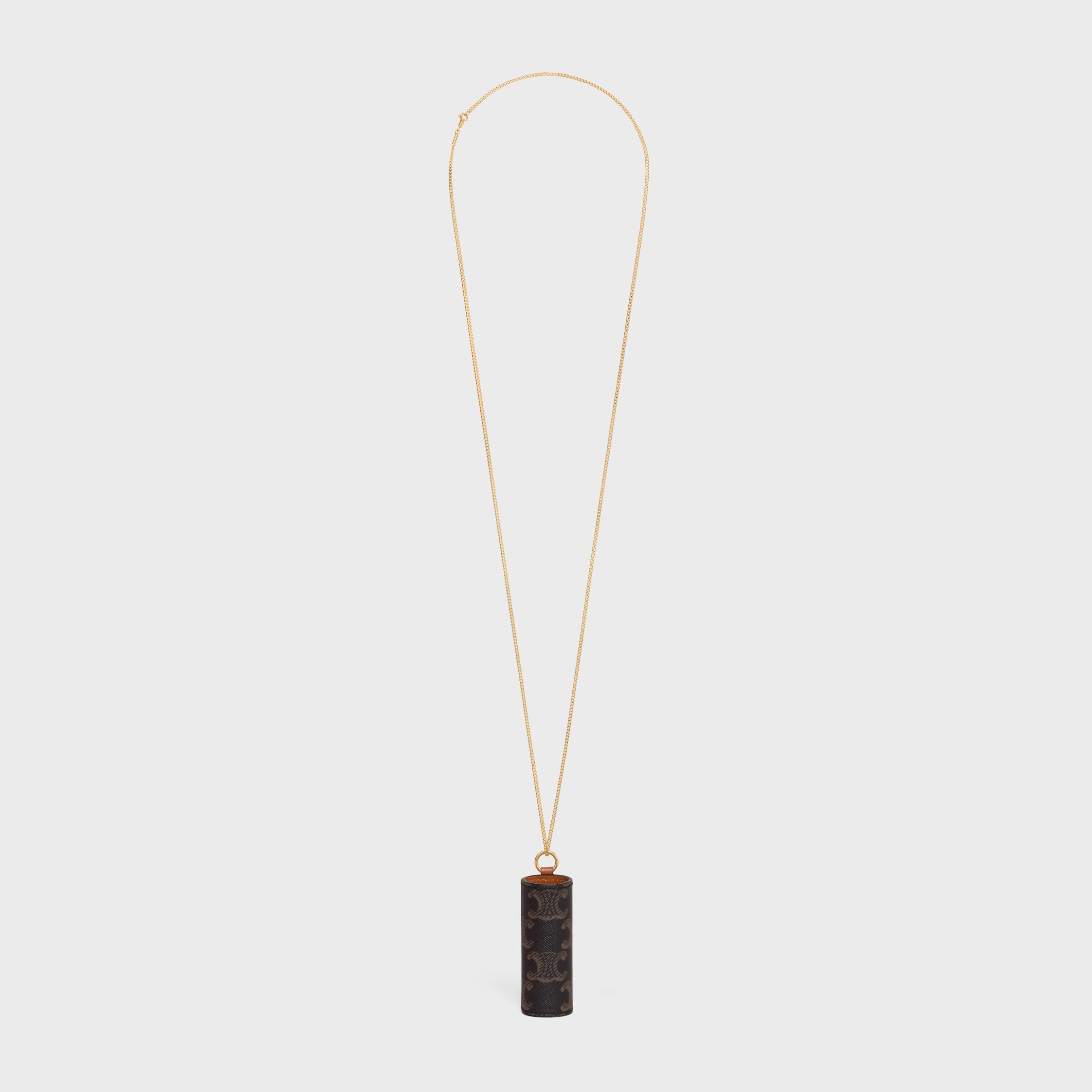 CELINE LIPSTICK NECKLACE IN TRIOMPHE CANVAS AND CALFSKIN