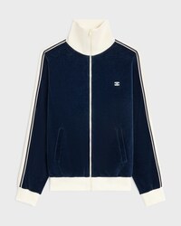 tracksuit jacket IN velvet jersey - BLEU NUIT/ECRU -  - 1 | CELINE