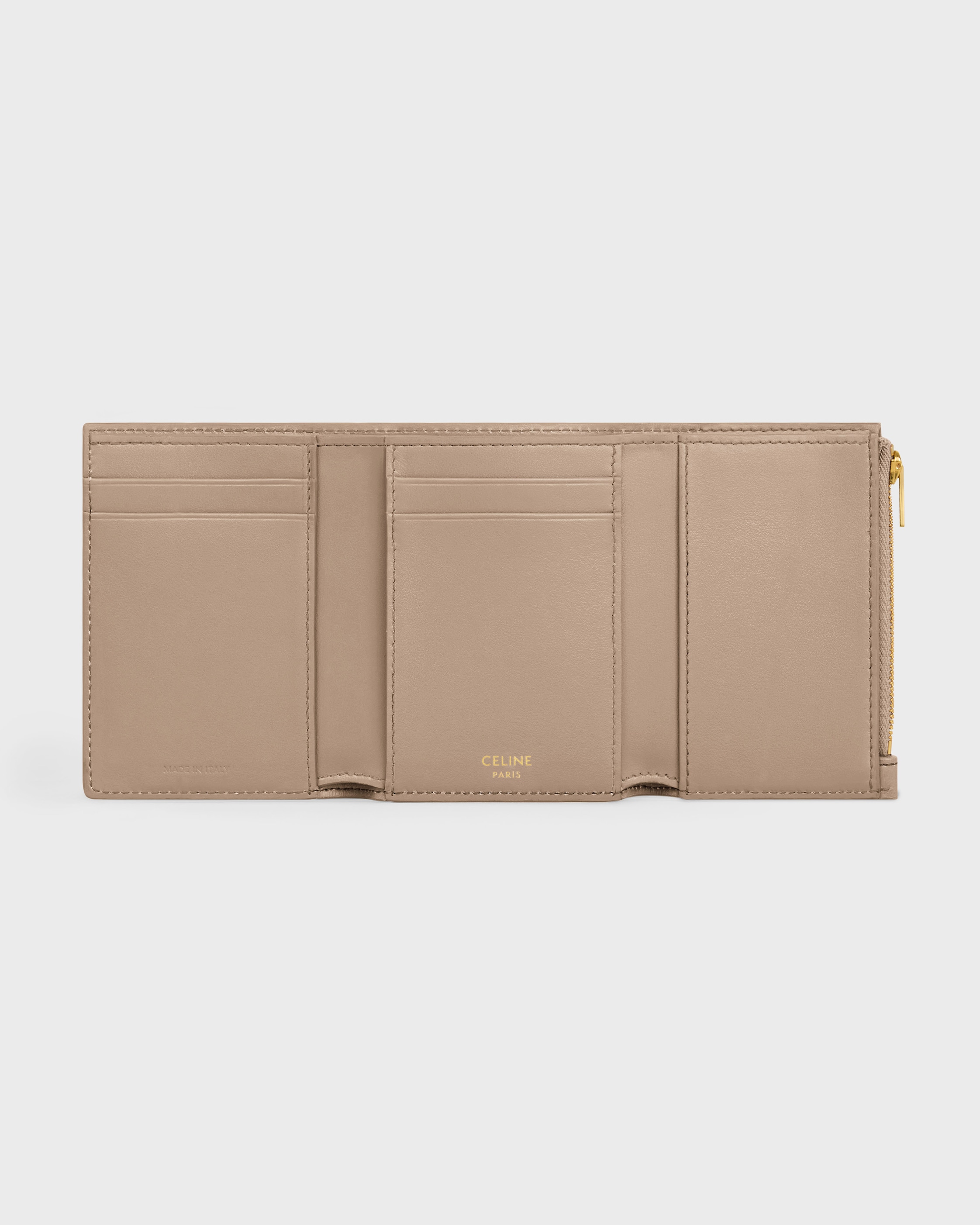 FINE STRAP WALLET NINO IN SUPPLE GRAINED CALFSKIN - SAFARI | CELINE