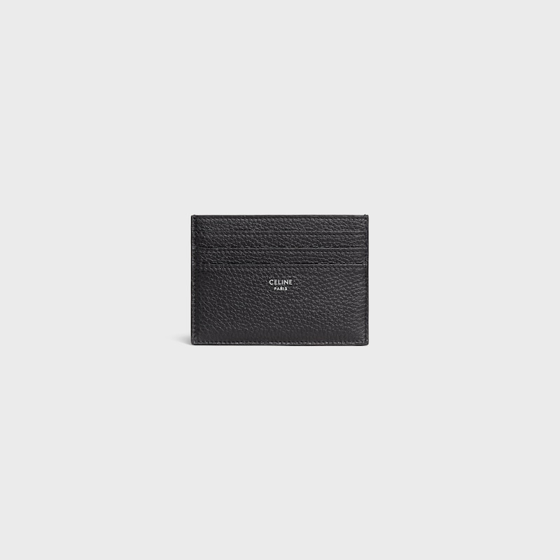 Grand porte-cartes EN VEAU GRAIN&Eacute; - NOIR - PORTE CARTES - 1 | CELINE