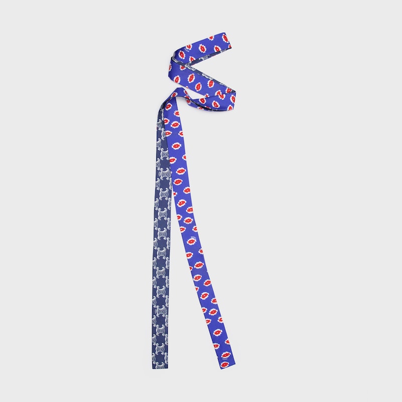 ribbon IN SILK TWILL - NAVY/RED -  - 1 | CELINE