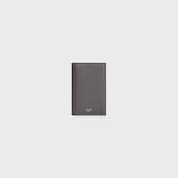 VERTICAL CARD HOLDER IN GRAINED CALFSKIN - GREY - CARD HOLDERS - 1 | CELINE