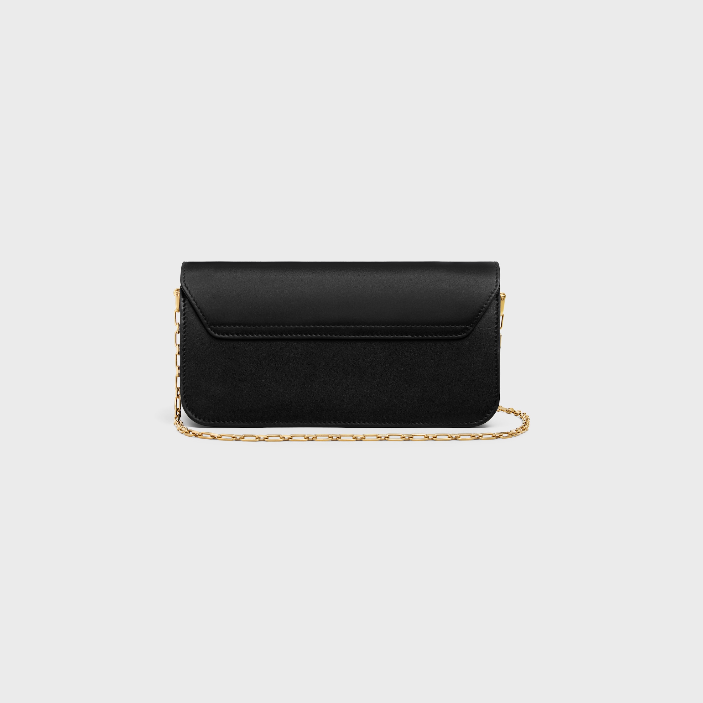 small chain triomphe IN SHINY CALFSKIN - BLACK | CELINE
