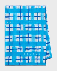 pareo sarong IN tartan cotton - BLUE/WHITE -  - 2 | CELINE
