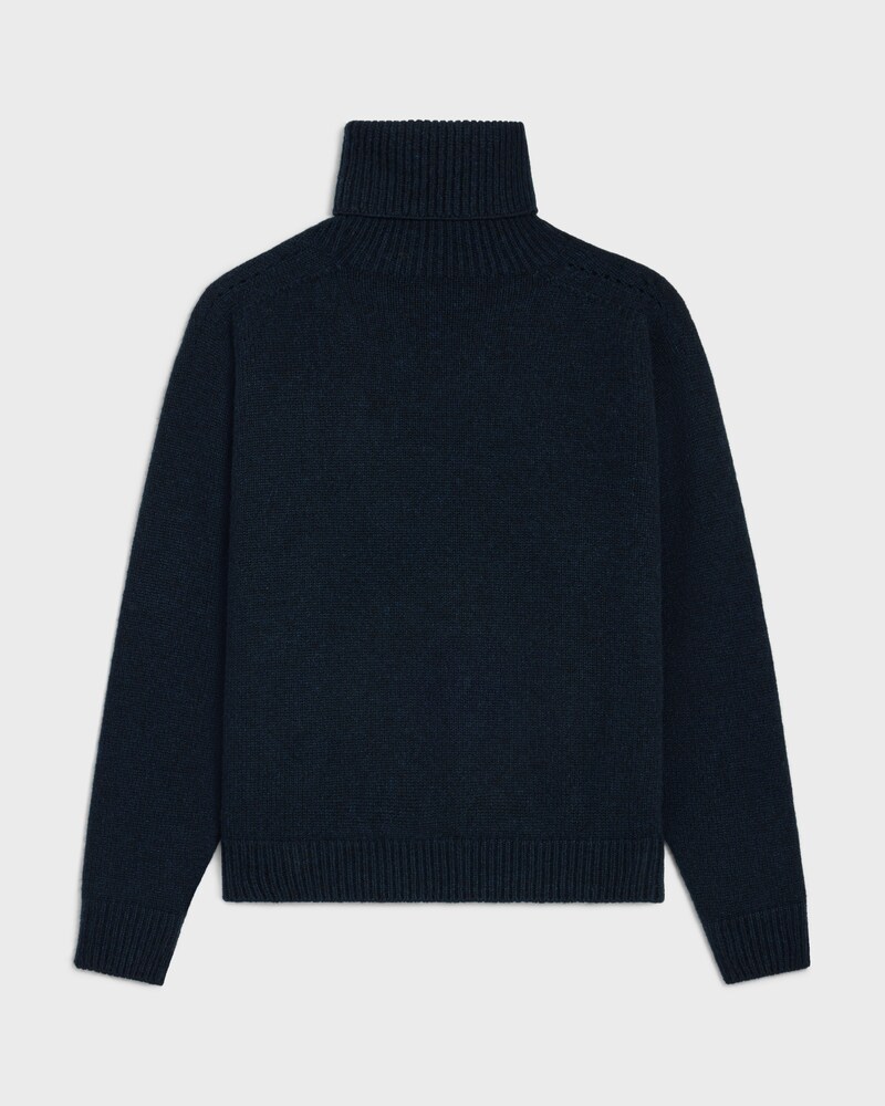 turtleneck sweater IN SEAMLESS CASHMERE - NAVY -  - 1 | CELINE