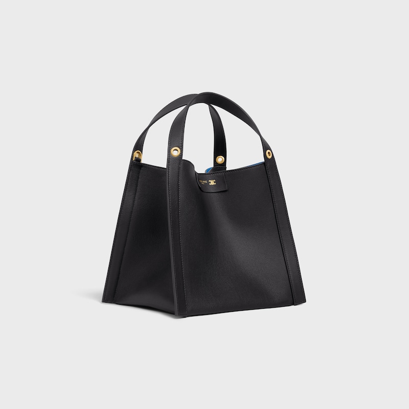 SMALL CUBE BAG IN SUPPLE CALFSKIN - BLACK - MORE LINES - 1 | CELINE