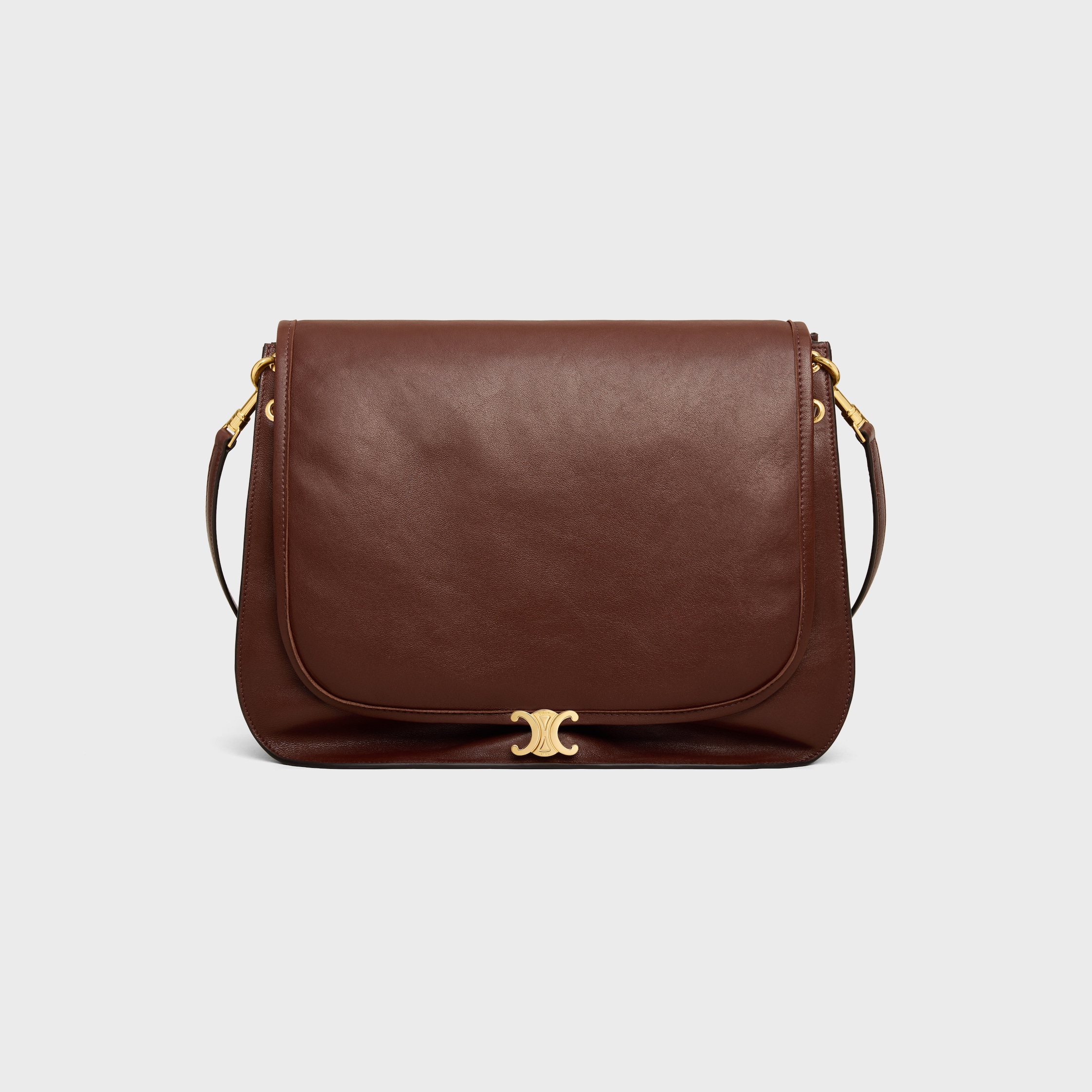 CELINE SOFT TRIOMPHE BESACE IN SUPPLE SHINY LAMBSKIN