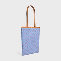 MEDIUM FLAT SHOPPER IN Triomphe Canvas - DENIM BLUE / RED - TOP-HANDLE BAGS - 2 | CELINE