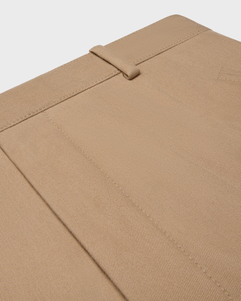 calça cropped montauk EM GABARDINE DE ALGODÃO E LÃ - BEGE - - 1 | CELINE