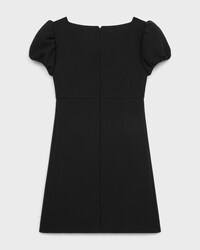 mini dress with jeweled buttons in wool piqué - BLACK -  - 2 | CELINE