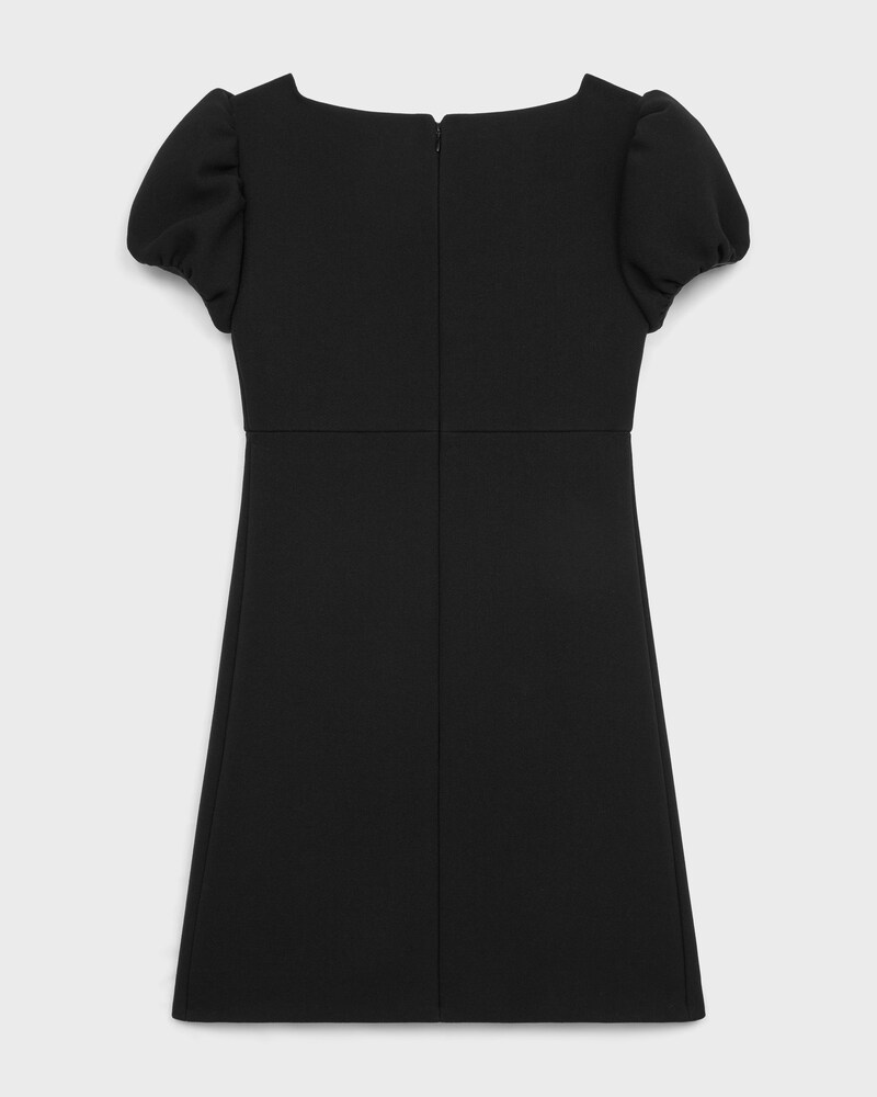 mini robe boutons bijoux piqu&eacute; de laine - Noir -  - 1 | CELINE