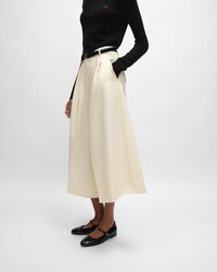 montauk cropped trousers IN DIAGONAL WOOL - IVORY -  - 2 | CELINE