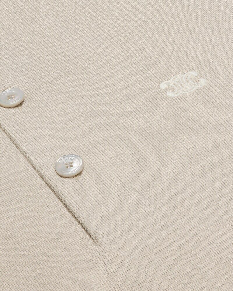 triomphe polo in fine cotton - LIGHT TAUPE -  - 1 | CELINE