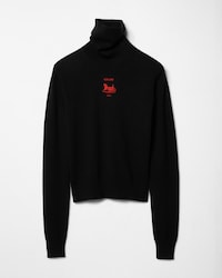 ROLLKRAGENPULLOVER AUS KASCHMIR - SCHWARZ/ROT -  - 1 | CELINE