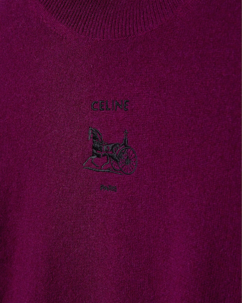 ROLLKRAGENPULLOVER AUS KASCHMIR - BORDEAUX/SCHWARZ -  - 1 | CELINE