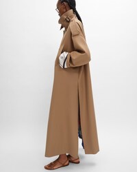 trench coat IN COTTON AND WOOL GABARDINE - CAMEL -  - 2 | CELINE