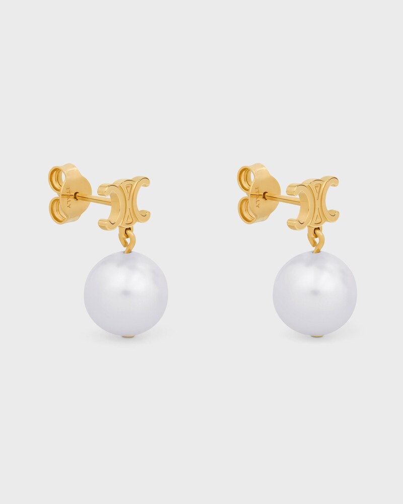 BO Les Perles Celine en Laiton Doré et Perles de Résine - OR/IVOIRE - BOUCLES D'OREILLES - 1 | CELINE