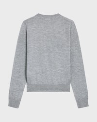 JERSEY CON CUELLO REDONDO DE CACHEMIRA FINA - GRIS -  - 2 | CELINE