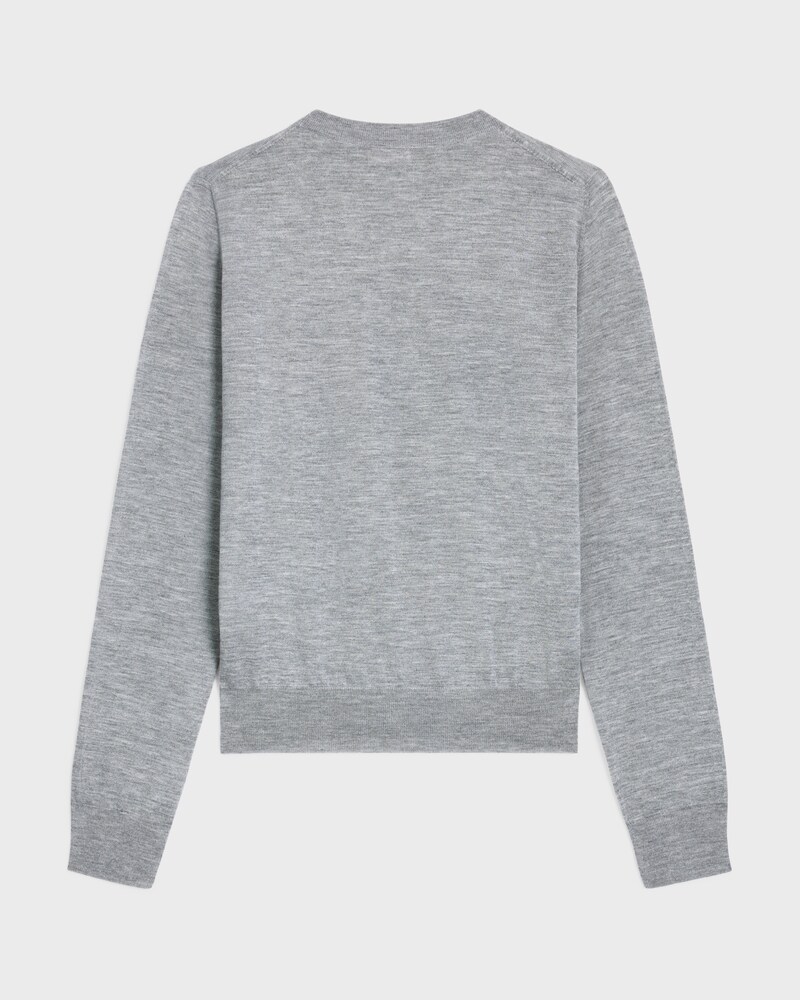 JERSEY CON CUELLO REDONDO DE CACHEMIRA FINA - GRIS -  - 1 | CELINE