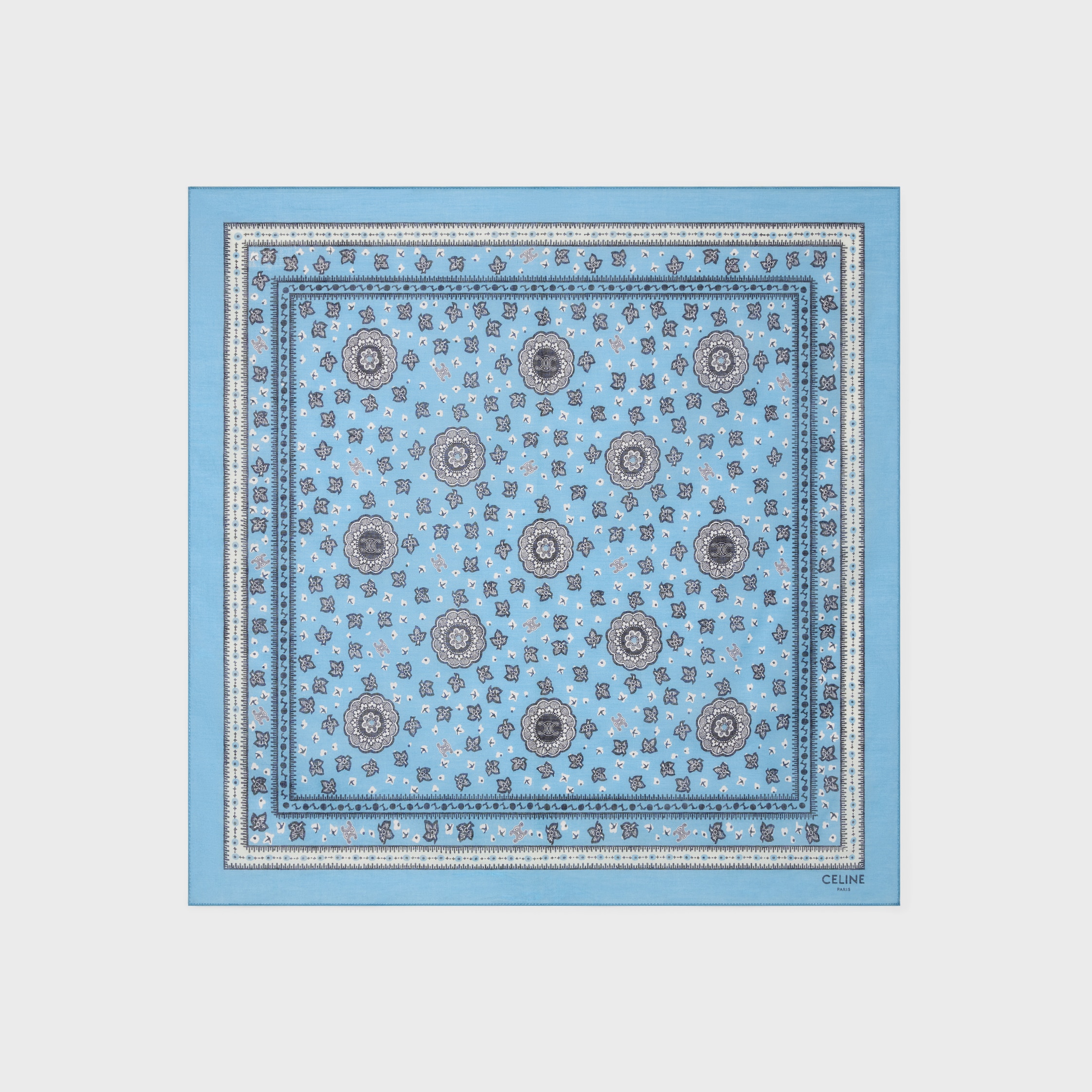 TOPANGA BANDANA 55 - BLUE/BLACK/OFF WHITE | CELINE
