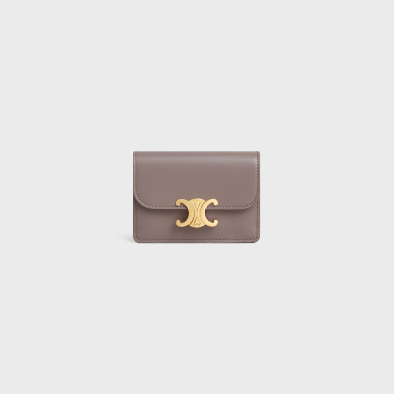 TRIOMPHE翻蓋卡包 - 鵝卵石灰色 - GIFT FINDER - 1 | CELINE