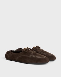 ADAM LACE-UP LOAFER IN SUEDE CALFSKIN - DARK BROWN -  - 2 | CELINE