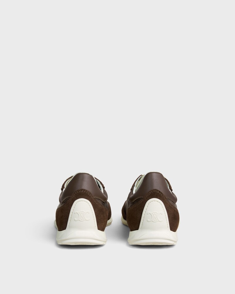 RACER SNEAKER IN NYLON, SUEDE CALFSKIN AND CALFSKIN - KHAKI/ECRU -  - 1 | CELINE
