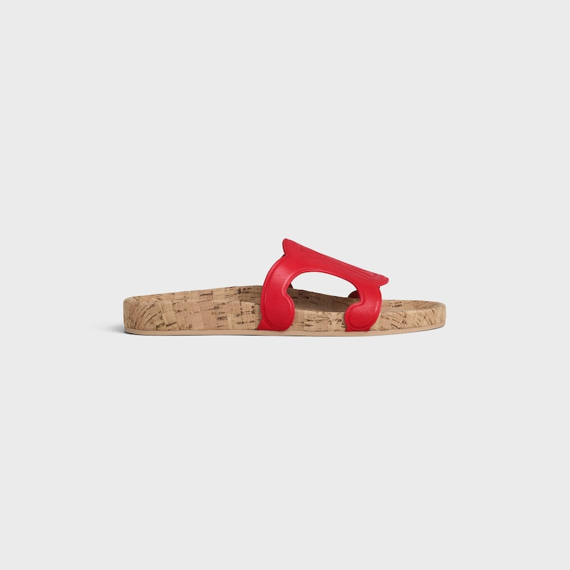 TRIOMPHE SLIDE IN SHINY CALFSKIN - ULTRA RED -  - 1 | CELINE