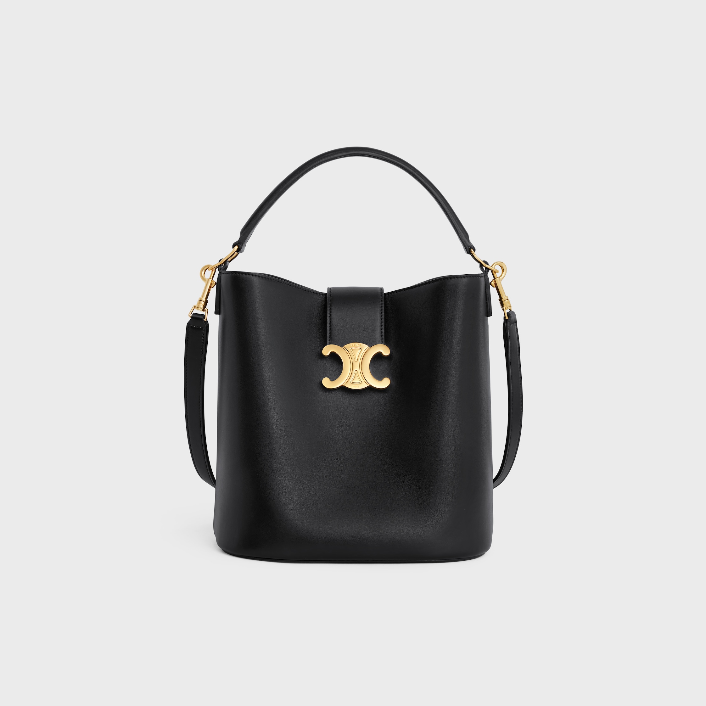MEDIUM BUCKET LOUISE IN SMOOTH CALFSKIN - BLACK | CELINE