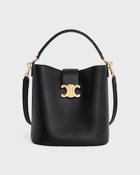 MEDIUM BUCKET LOUISE IN SMOOTH CALFSKIN - BLACK - CROSS-BODY BAGS - 1 | CELINE