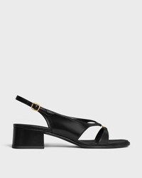 CELINE CLEMENCE TRIOMPHE SLINGBACK SANDAL IN CALFSKIN - BLACK -  - 1 | CELINE