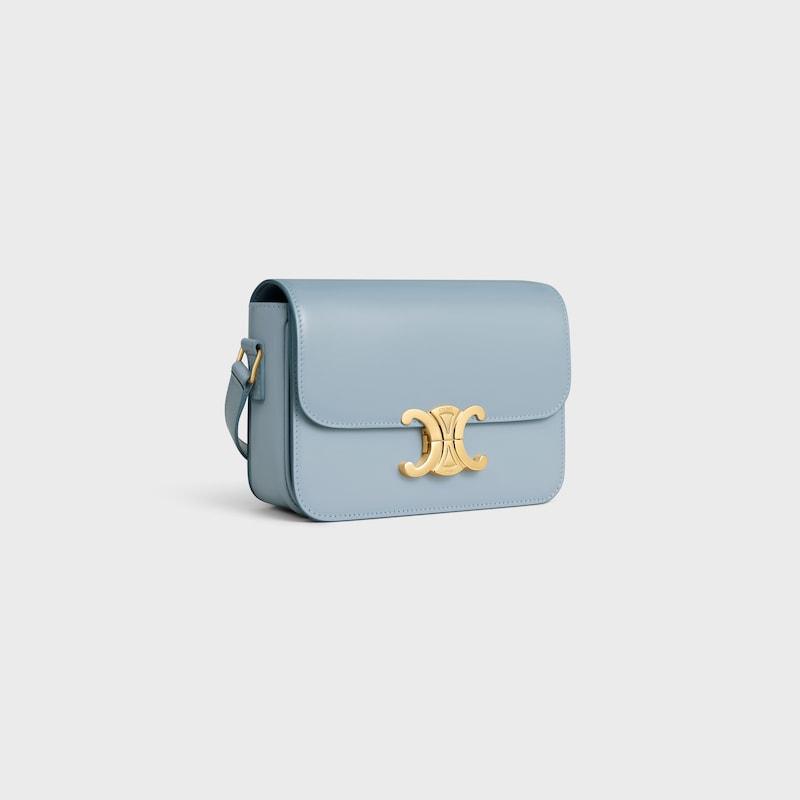 Teen Triomphe Bag in shiny calfskin - PALE BLUE - TRIOMPHE - 1 | CELINE