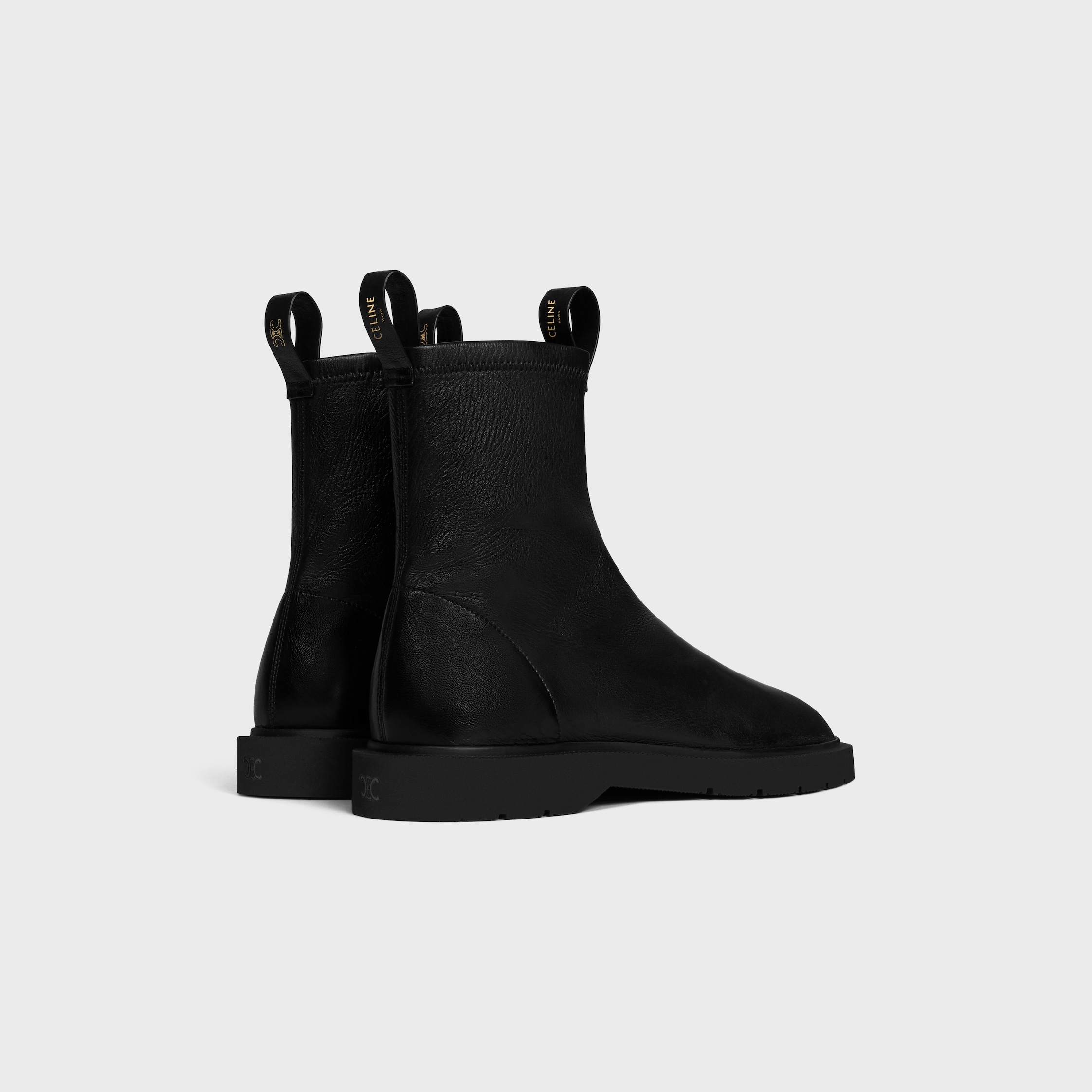 FLOW ZIPPED BOOT IN Stretch Lambskin - BLACK | CELINE