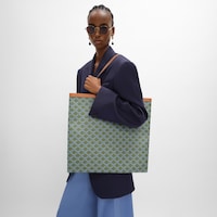 BOLSA SHOPPER GRANDE E PLANA EM Triomphe Canvas - KAKI CLARO / AZUL CÉU - TRIOMPHE CANVAS - 2 | CELINE