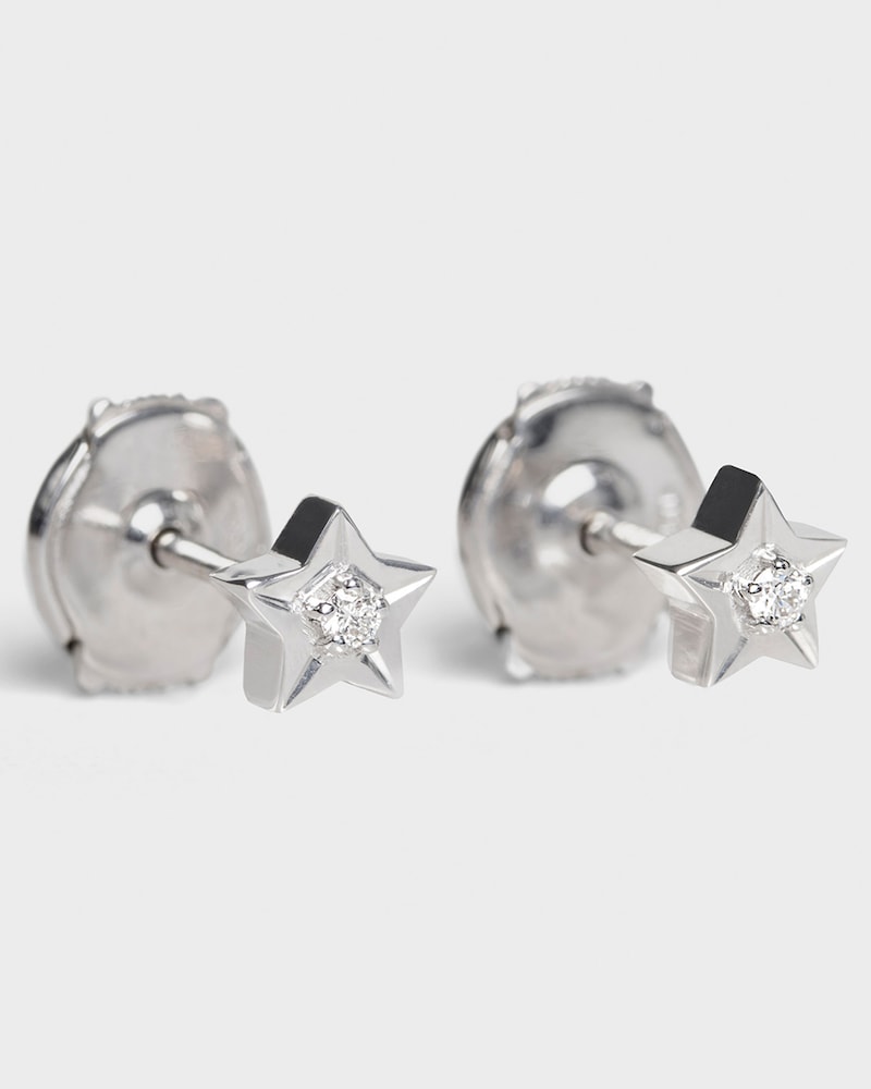 Puces d'Oreilles Etoile Celine en Or Blanc et Diamants - Or blanc - CADEAUX ESSENTIELS - 1 | CELINE