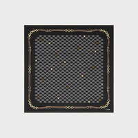 bandana IN heritage silk twill - BLACK/ OFF WHITE/ RED/ GOLDEN -  - 1 | CELINE