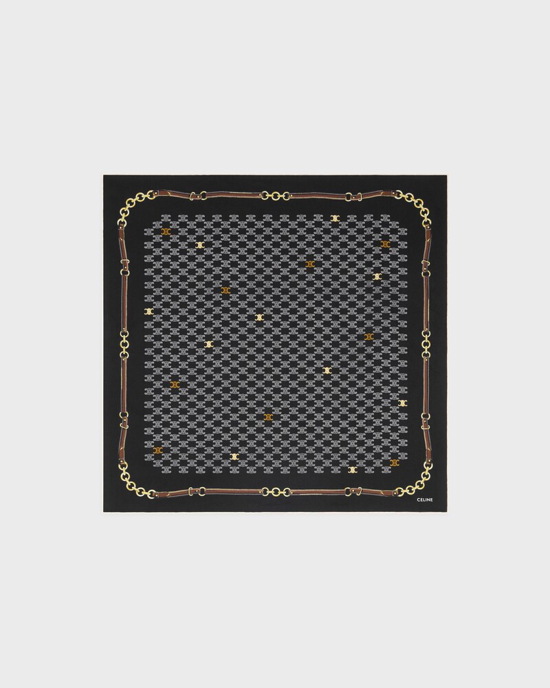 bandana IN heritage silk twill - BLACK/ OFF WHITE/ RED/ GOLDEN -  - 1 | CELINE
