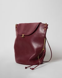 BUCKET SOFT TRIOMPHE IN SUPPLE SHINY LAMBSKIN - SYRAH - ALL BAGS - 2 | CELINE